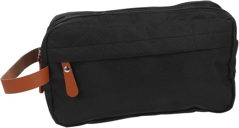 Large Capacity Black Portable Makeup Bag Organizer Travel Cosmetic Pouch Foldable Hanging Toiletries Bag - Image 1